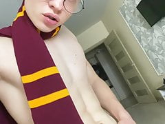 Young and Horny Harry Potter Jerking off Big Dick